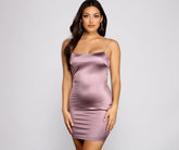 Sleek and Stunning Satin Mini Dress Ins Street